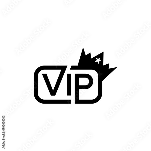 VIP Logo Design with Crown Emblem.