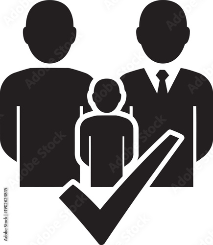 Professional team with checkmark approval