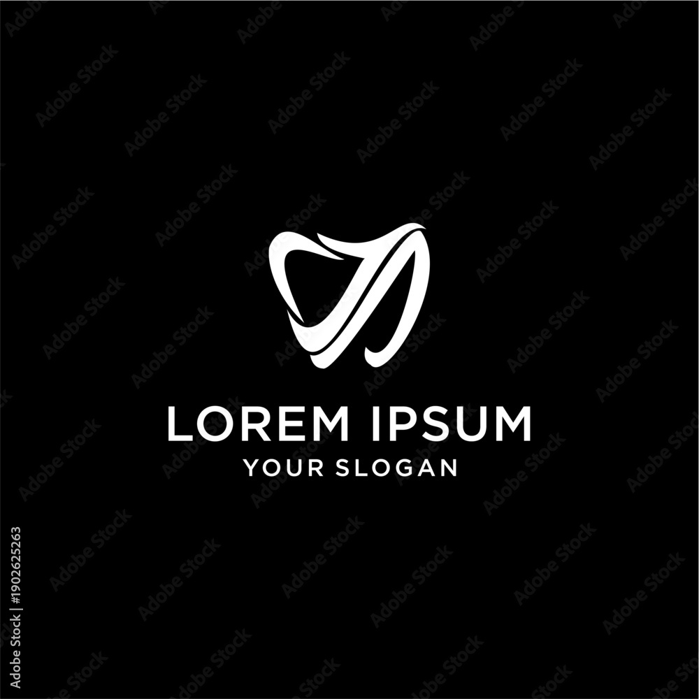 Fototapeta premium White Logo Design on Black Background.