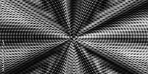 Black radial halftone circles. Dotted sound wave rings. Stippled epicenter, target, radar icon concept. Ripple concentric signal vibration element. Vector round dashed and dotted