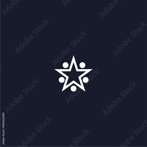 White Star Icon on Dark Background.