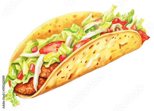 PNG Taco food vegetable flatbread.