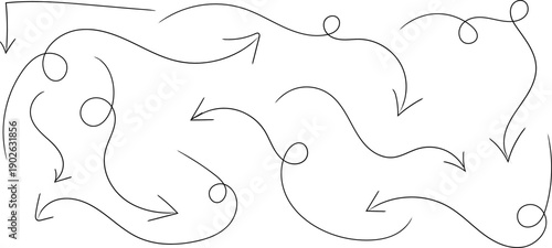 A complex network diagram with arrows and lines