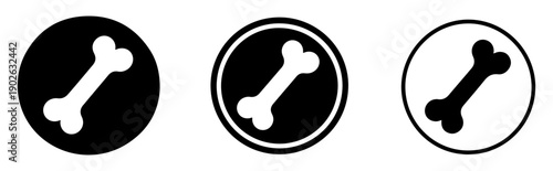 dog bone flat vector icons set