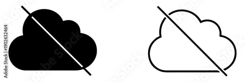 offline cloud storage vector icons