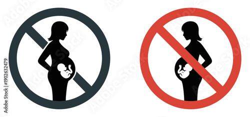 pregnancy prohibited alcohol warning vector signs