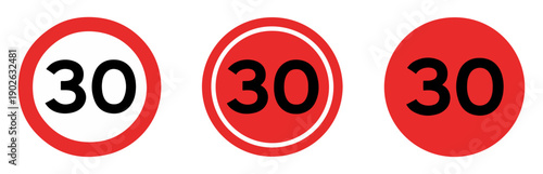 30 mph speed limit vector signs