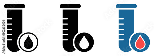 blood test laboratory medical icon set