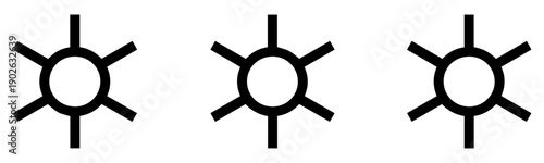 led light flashlight icon set