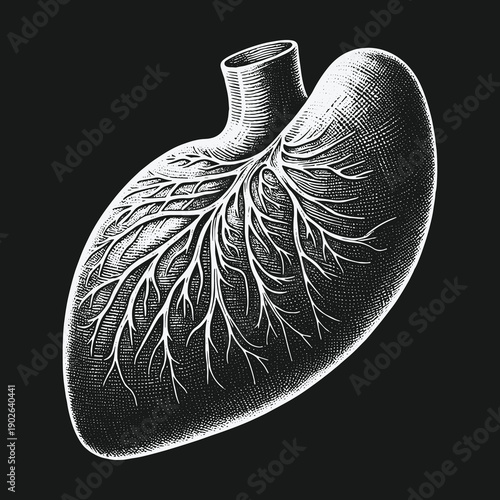 Anatomical Heart Illustration: Detailed Vascular System Depiction.