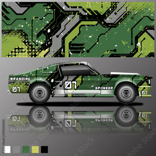  wrap car graphic racing design abstract pcb