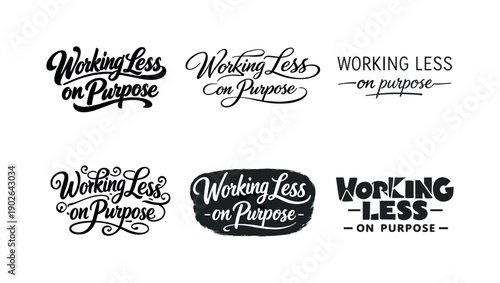 Working less on purpose. Set lettering. harmonious lettering variations of the same emblematic concept, each with different