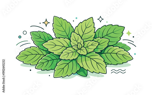 Mint leaves close up freshness concept. Stylized mint leaves fill the frame gently, suggesting aroma, coolness, and natural purity. Abstract