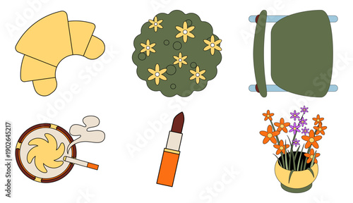 Vibrant illustrations of food, beauty, and flowers for commercial use