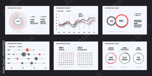 Coral and Charcoal Infographic Chart Deck 6 Data Visualization Layouts for Comparative Analytics, Trends and Timelines