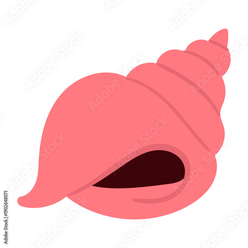 Vibrant pink seashell with dark interior, perfect for coastal designs