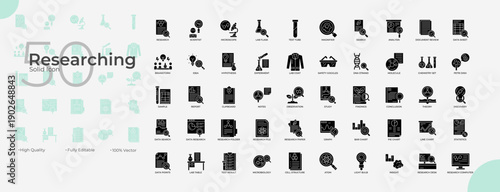 Researching Solid Editable Icons set
