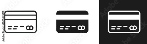Credit Card Icons for in Line, Solid, and Inverted Styles