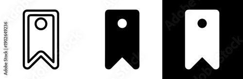 Bookmark Icons for Saving and Favorites in Line, Solid, and Inverted Styles