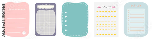 Colorful planner templates with cute designs for organization