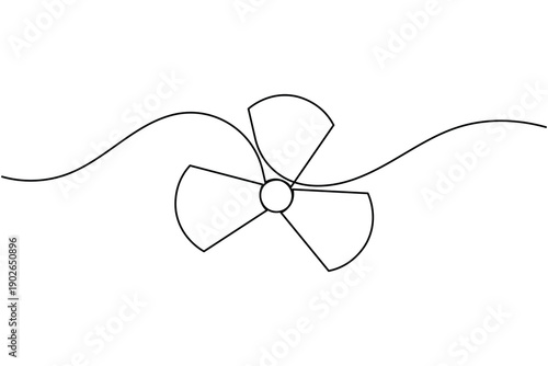 Radiation hazard warning circle sign icon continuous one line drawing on white background minimalist nuclear radioactive danger symbol outline vector illustration