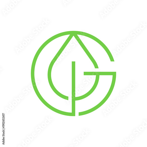 G leaf creative line logo design