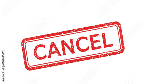 Red cancel stamp on with bold lettering for clear rejection marking