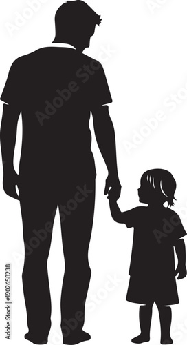 A silhouette of an adult and a child holding hands, symbolizing guidance and protection.