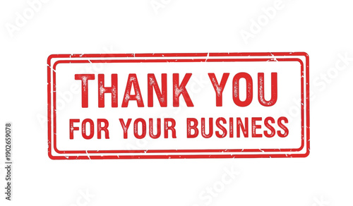Red thank you for your business stamp on with distressed texture