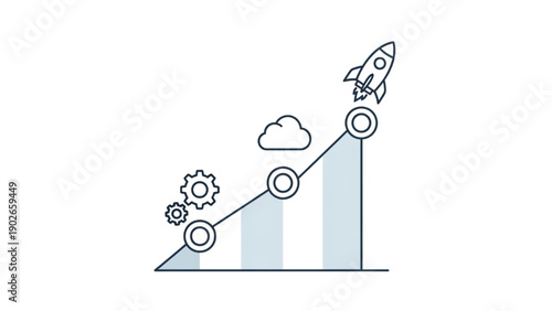 Illustrating the journey of innovation and business development towards rocket launch success