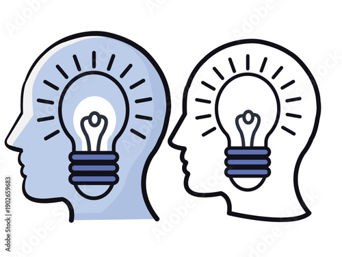 human head with light bulb idea