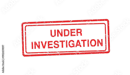 Red rubber stamp with under investigation text on for official documents and records