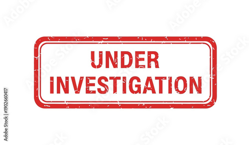 Tableau sur toile A red rubber stamp with the words under investigation
