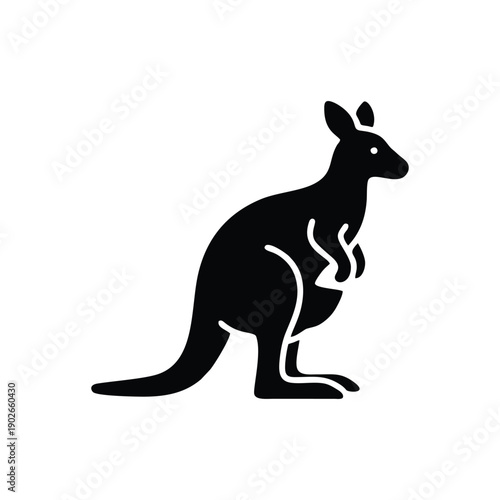 Kangaroo Wildlife Logo – Australian Outback Marsupial and Nature Conservation Icon