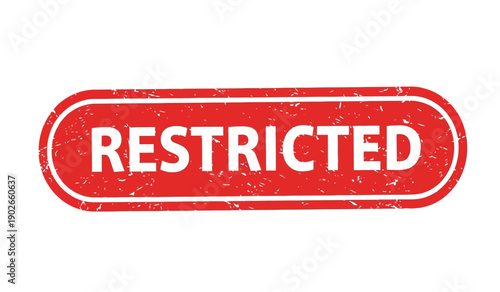 A red stamp with the word restricted on a for indicating limitations or prohibitions