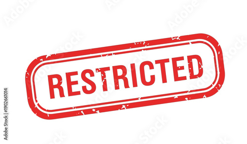 Red restricted stamp on with distressed texture