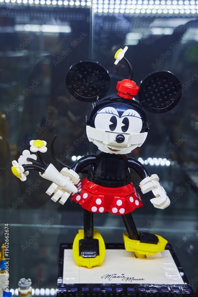 Naklejka premium Moscow, Russia. - June 23, 2025: Lego construction kit, old models. Collection of the famous toy series