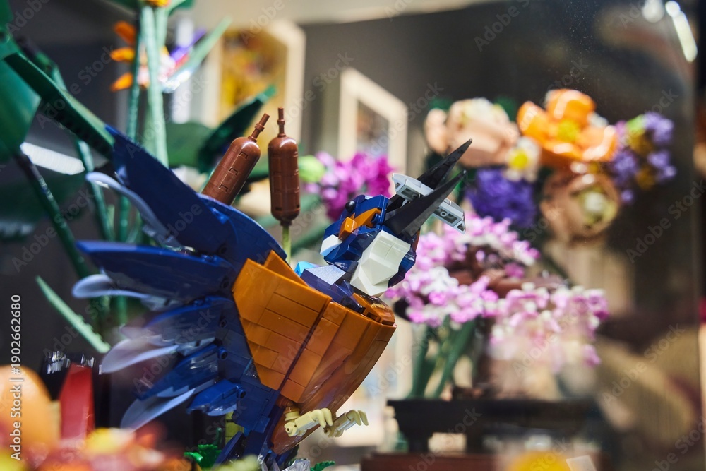 Naklejka premium Moscow, Russia. - June 23, 2025: Lego construction kit, old models. Collection of the famous toy series