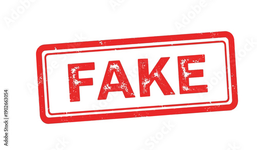 Red fake stamp on with distressed texture