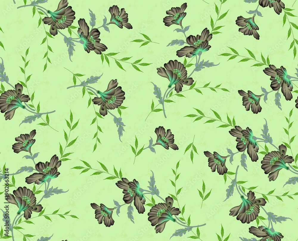 Obraz premium Timeless hand-drawn floral seamless pattern