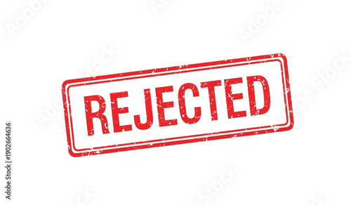 Rejected stamp on with red text and border