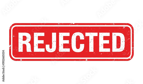 Rejected rubber stamp on with red ink