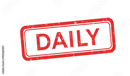 Red daily stamp on with distressed texture