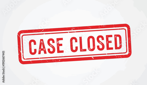 A red stamp on a with the words case closed in it