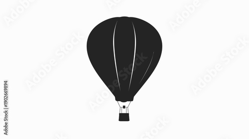 Black hot air balloon silhouette vector illustration for various designs