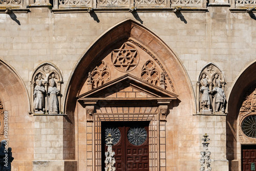 Wallpaper Mural Burgos Cathedral showing architectural detail of a large rose window with intricate tracery, featuring a Star of David pattern Torontodigital.ca