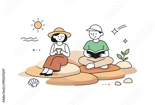 Neutral beige textures. Soft abstract shapes inspired by sand, clay, and natural stone, gently layered to express warmth and simplicity. Airy