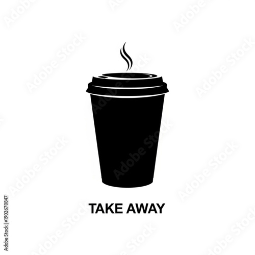 Steaming hot take away coffee cup on the go