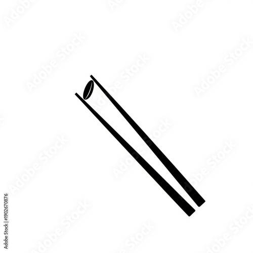 Modern black chopsticks for sushi and asian cuisine