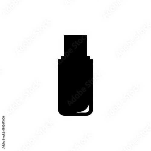 Modern black bottle with sleek design and cap